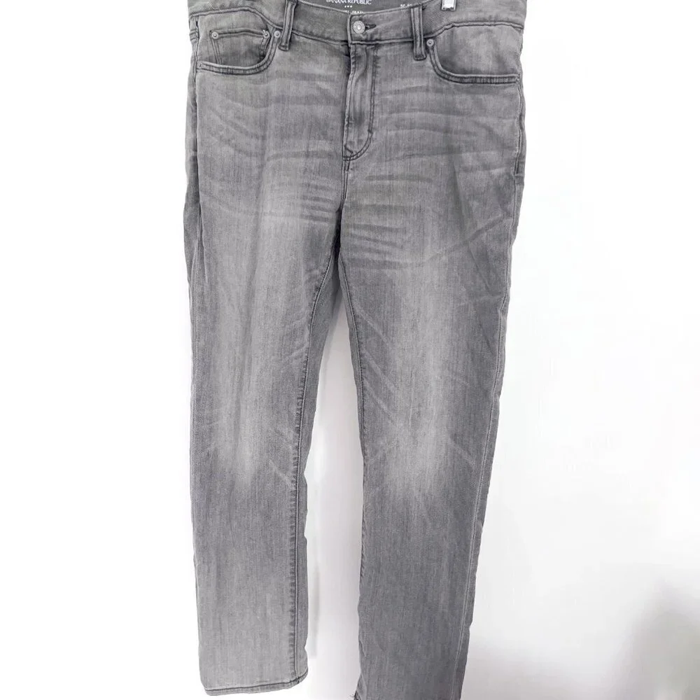 Banana Republic Men's Travel Jean Grey Wash Slim Fit